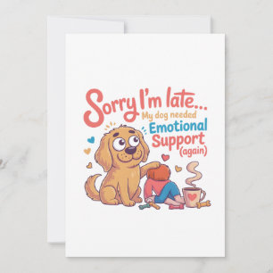 Funny Dog Emotional Support Cartoon Art Holiday Card