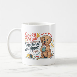 Funny Dog Emotional Support Cartoon Quote Coffee Mug