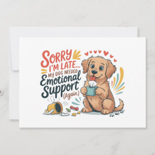 Funny Dog Emotional Support Cartoon Quote Holiday Card