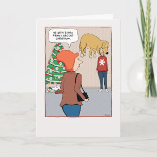 Funny Dog Excited About Christmas Holiday Card