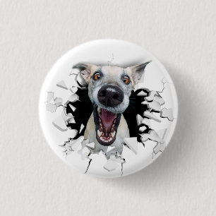 Funny dog face  3 cm round badge