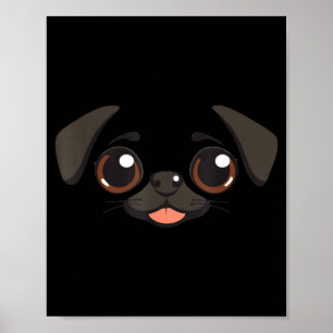 Funny Dog Face Halloween Pug Poster