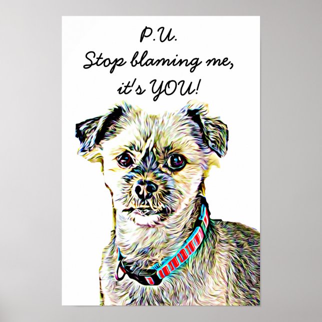 Funny Dog Farting Poster (Front)