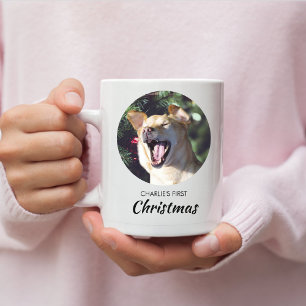 Funny Dog First Christmas Personalised Dog Photo Coffee Mug