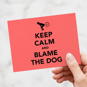 Funny Dog Flatulence Joke Keep Calm Parody Postcard