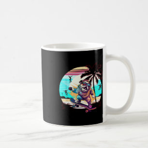 Funny Dog French Bulldog Skateboarding Skateboard Coffee Mug