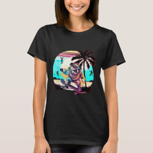 Funny Dog French Bulldog Skateboarding Skateboard T-Shirt