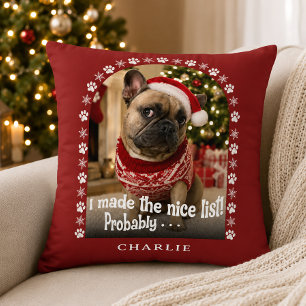 Funny Dog Funny Pet Photo Christmas Cushion