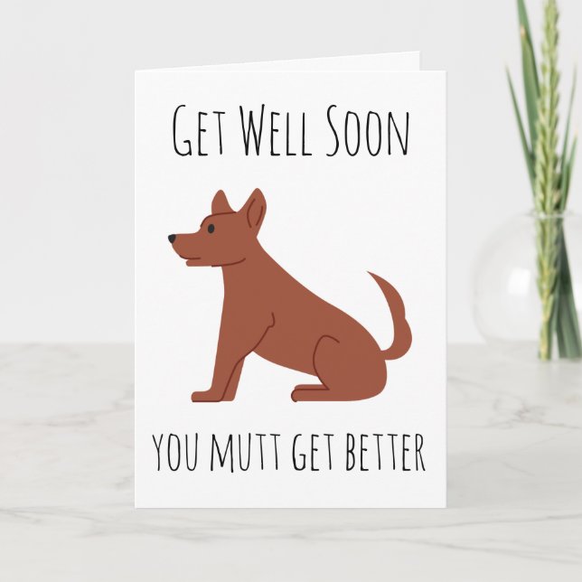 funny dog get well soon cards (Front)