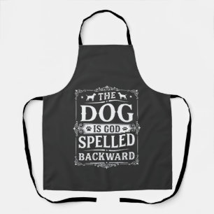 Funny Dog God Spelled Backward Apron