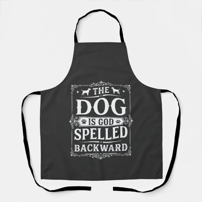 Funny Dog God Spelled Backward Apron (Front)