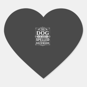 Funny Dog God Spelled Backward Heart Sticker