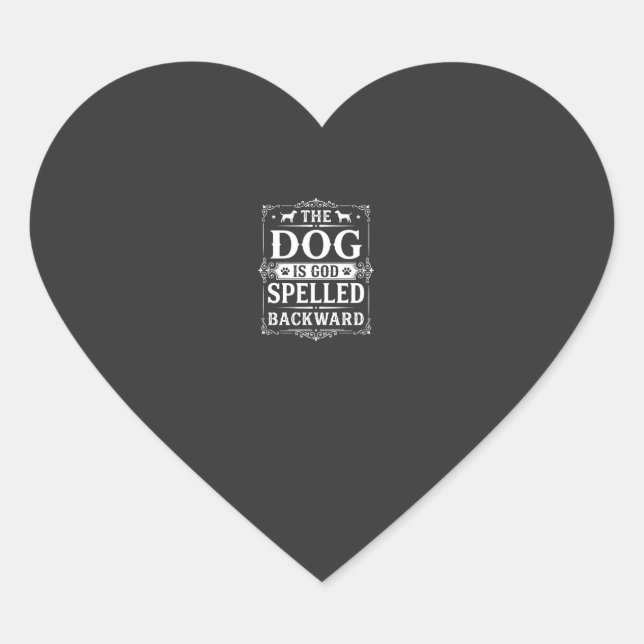 Funny Dog God Spelled Backward Heart Sticker (Front)
