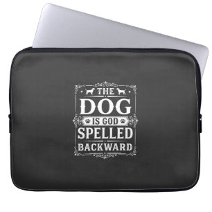 Funny Dog God Spelled Backward Laptop Sleeve