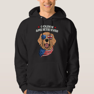 Funny Dog Golden Retriever 4th Of July With Americ Hoodie