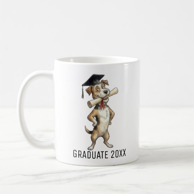 Funny dog Graduation  Coffee Mug (Left)