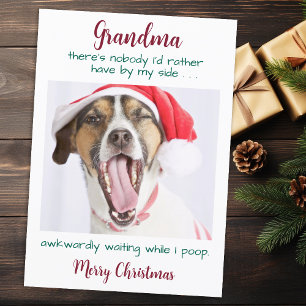Funny Dog Grandma Personalised Pet Photo Christmas Holiday Card