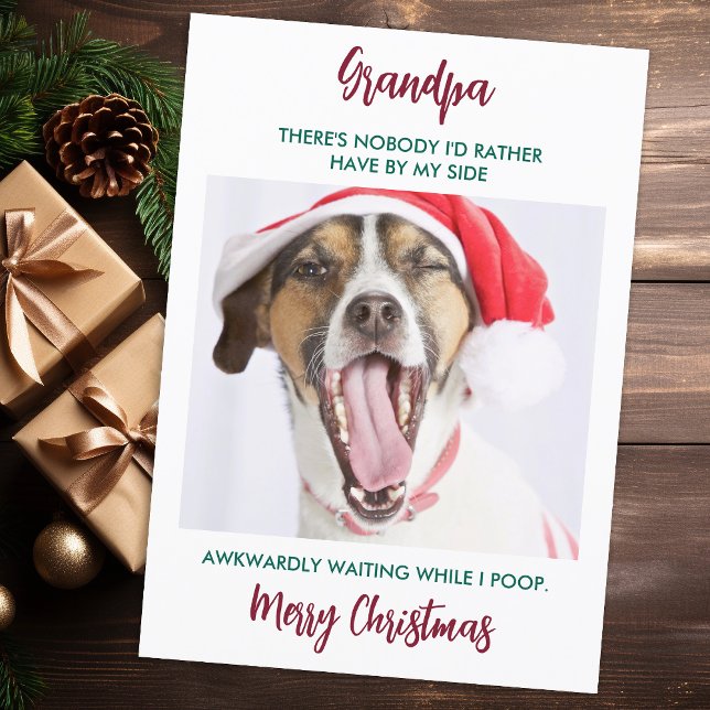 Funny Dog Grandpa Pet Photo Granddog Christmas  Holiday Card (Creator Uploaded)