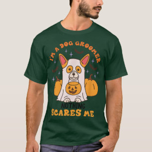 Funny Dog Groomer Grooming Halloween Pet corgi gho T-Shirt