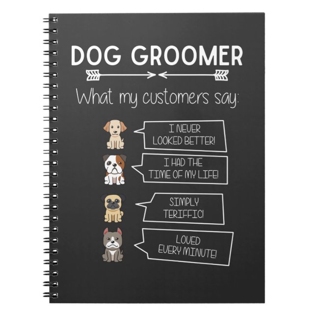Funny Dog Grooming Humourous Puppy Groomer Fun Notebook (Front)