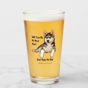 Funny Dog Grroomsmen Proposal Will you be my groom Glass