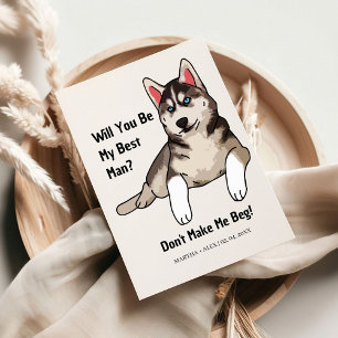 Funny Dog Grroomsmen Proposal Will you be my groom Invitation
