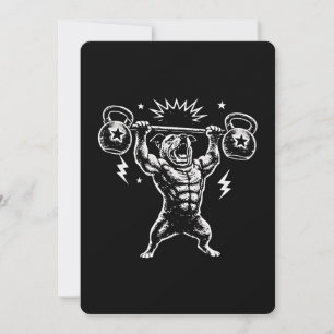 Funny Dog Gym Workout Hilarious Weightlifti Invitation