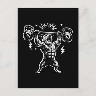 Funny Dog Gym Workout Hilarious Weightlifti Postcard