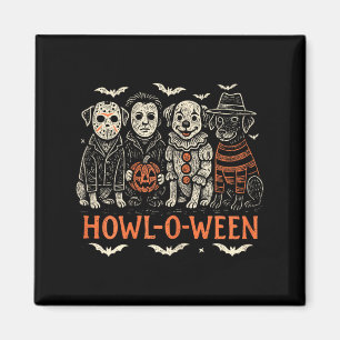 Funny Dog Halloween Costume Howl-O-Ween Spooky Magnet