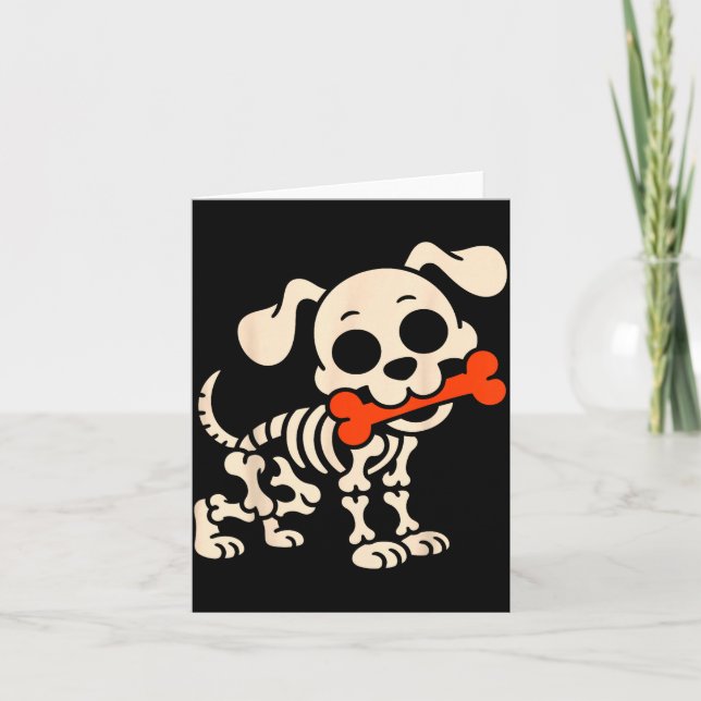 Funny Dog Halloween Skeleton Costume Soky Season  Card (Front)