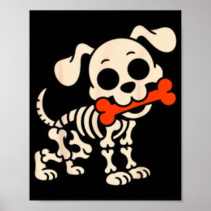Funny Dog Halloween Skeleton Costume Soky Season Poster