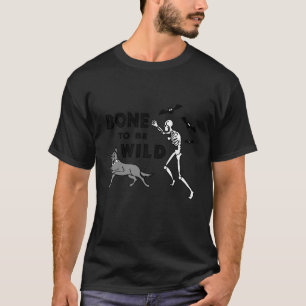 Funny Dog Halloween Skeleton Humour Bone to Be Wil T-Shirt