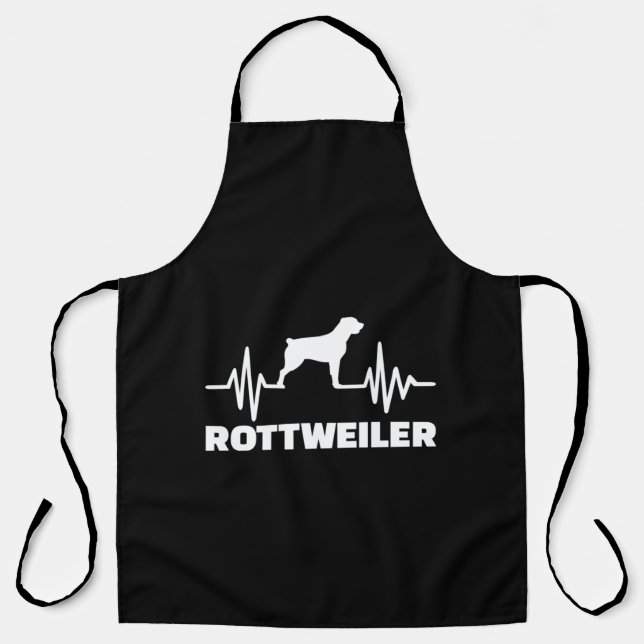 Funny dog heartbeat Rottweiler Apron (Front)