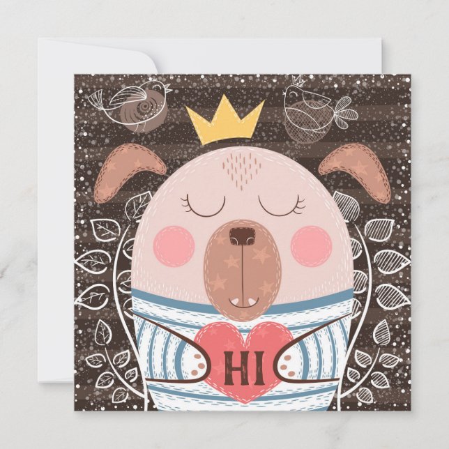 Funny Dog Hello Card (Front)