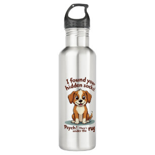 Funny Dog Hidden Socks Quote Vintage Cartoon Pet H 710 Ml Water Bottle
