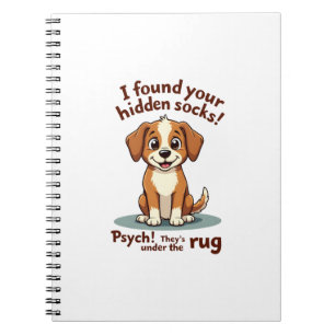 Funny Dog Hidden Socks Quote Vintage Cartoon Pet H Notebook