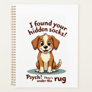 Funny Dog Hidden Socks Quote Vintage Cartoon Pet H Planner