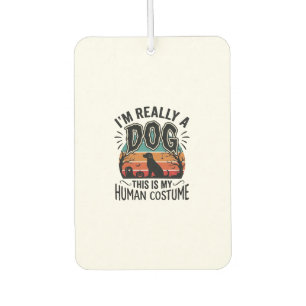 Funny Dog Human Costume Halloween Vintage Dog Desi Car Air Freshener