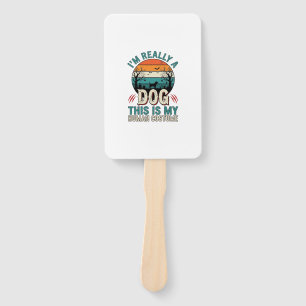 Funny Dog Human Costume Vintage Halloween Shirt_1 Hand Fan