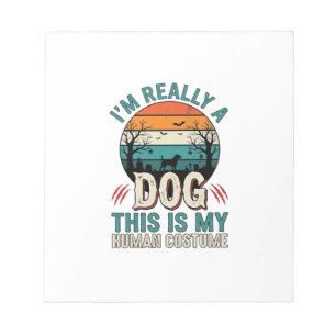Funny Dog Human Costume Vintage Halloween Shirt_1 Notepad