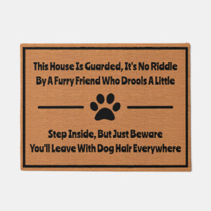 Funny Dog Humour Silly Quirky Minimalist Rustic Doormat