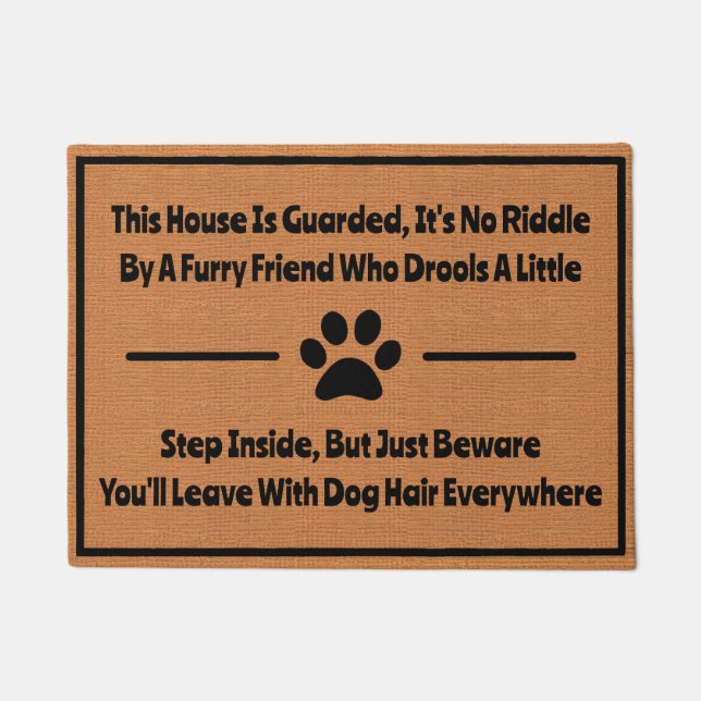 Funny Dog Humour Silly Quirky Minimalist Rustic Doormat (Front)