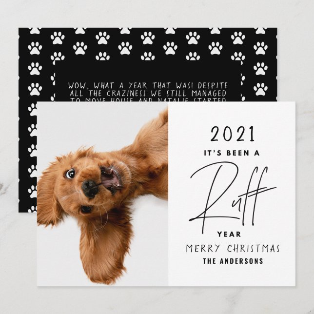 Funny Dog It's Been A Ruff Year Personalised Card (Front/Back)