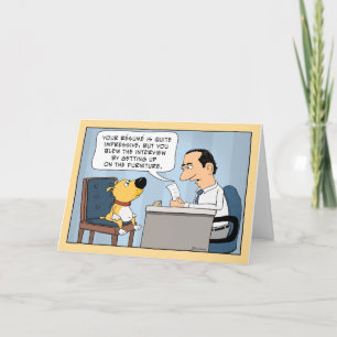 Funny Dog Job Interview Happy Birthday Card