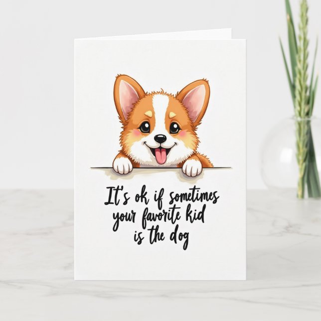 Funny Dog Kid Fathers Day Card (Front)