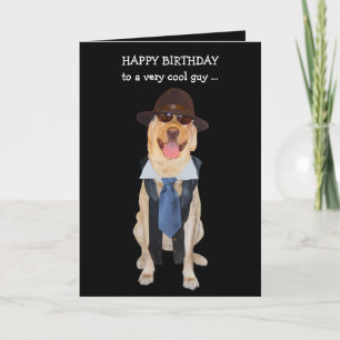 Funny Dog/Lab Birthday Card for Guy
