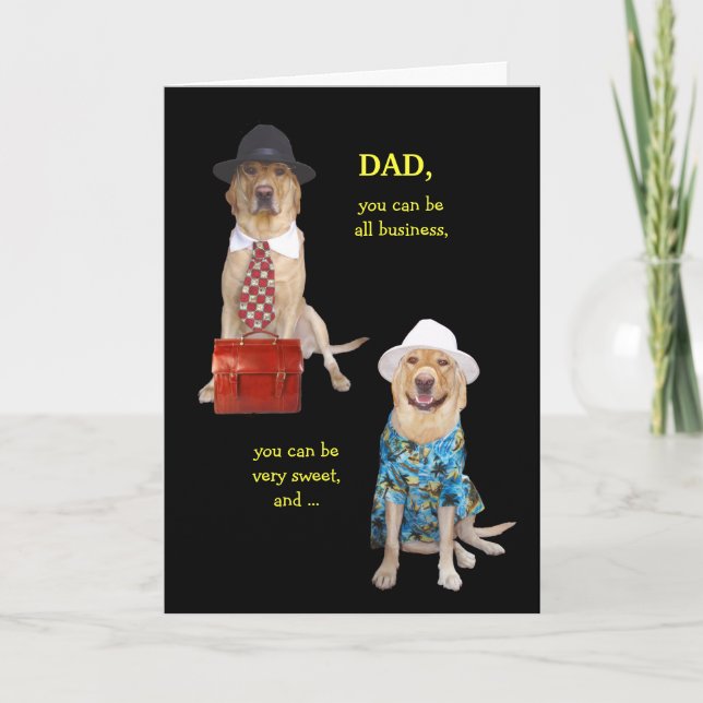 Funny Dog/Lab Card for Funny Dad (Front)