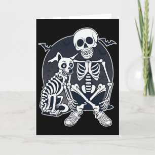 Funny Dog Like Bones Halloween Skeleton Costume Card