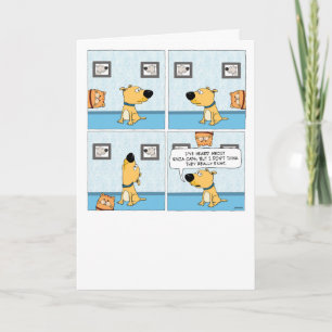 Funny Dog Looking for Ninja Cat Birthday Card