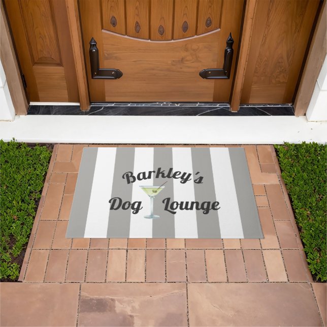 Funny Dog Lounge with Your Pet's Name Doormat (Outdoor)